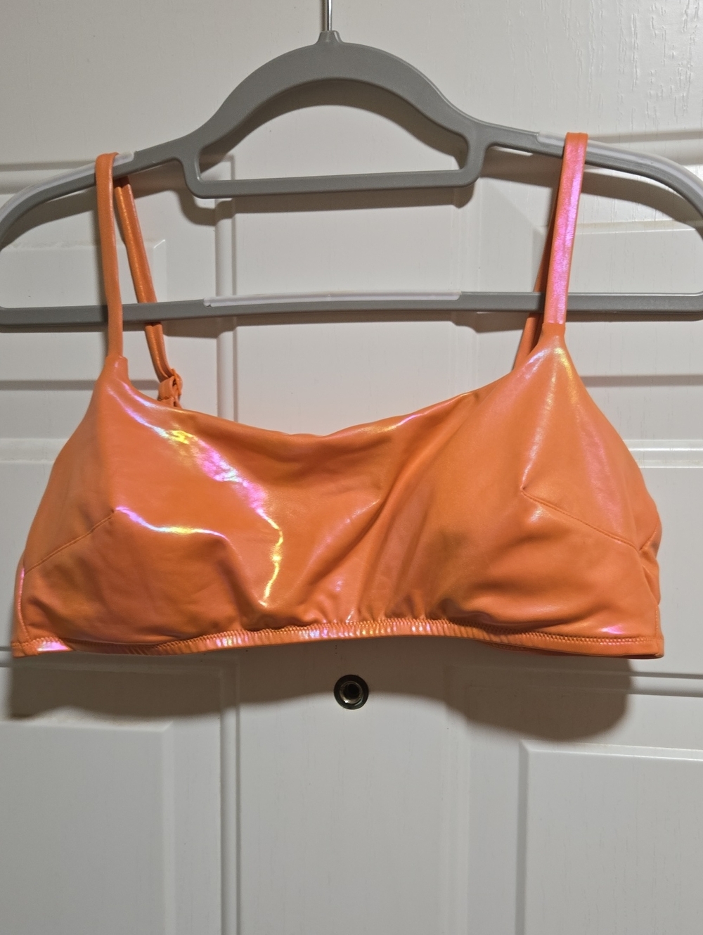 3/$10 Bundle Deals aerie Iridescent Orange Shine Bandeau Bikini Top